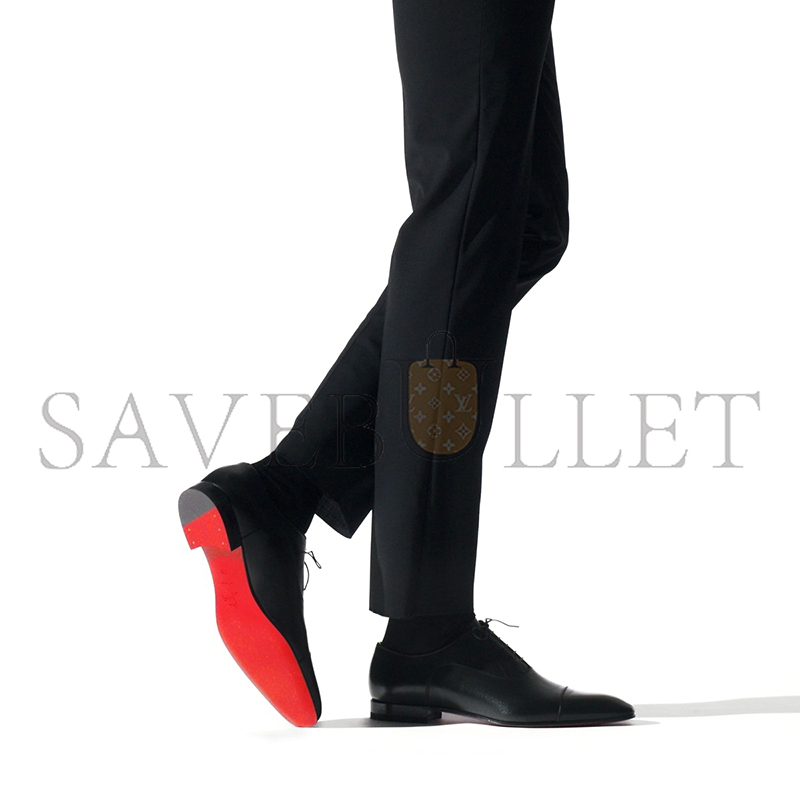 Ch**an louboutin greggolace up shoes patinated calf leather black men 1150376bk01